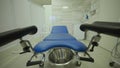 Empty modern gynecological chair before medical examination of patient in private clinic. Abort. Diseases of female