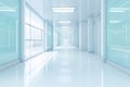 Empty modern hospital corridor background. Clinic hallway interior. Soothing ambiance in modern hospital corridor. Healthcare and Royalty Free Stock Photo