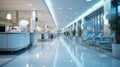 Empty modern hospital corridor, clinic hallway interior background with chairs for patients waiting for doctor visit. Royalty Free Stock Photo