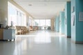 Empty modern hospital corridor, clinic hallway interior background Royalty Free Stock Photo