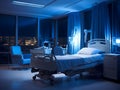 Empty modern hospital corridor, clinic hallway interior background with white chairs for patients waiting for doctor visit. Contem Royalty Free Stock Photo