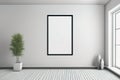 empty modern living room with white frame on the backgroundempty modern living room with white Royalty Free Stock Photo