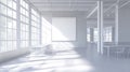 Modern White Interior Space With Bright Sunlight Through Windows Royalty Free Stock Photo