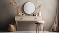 elegant luxury without dressing table on cream wall