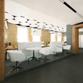Empty modern office interior work place Royalty Free Stock Photo
