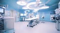 An Empty modern operating room at hospital for background. Good lighting . fluoroscope and anesthesiology machine with television Royalty Free Stock Photo