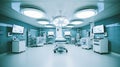 An Empty modern operating room at hospital for background. Good lighting . fluoroscope and anesthesiology machine with television Royalty Free Stock Photo