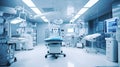 An Empty modern operating room at hospital for background. Good lighting . fluoroscope and anesthesiology machine with television Royalty Free Stock Photo