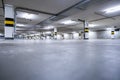 empty modern parking garage photographed from the bottom