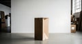 Large Cardboard Box in Empty Room Royalty Free Stock Photo