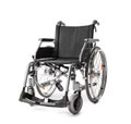 Empty modern wheelchair on white background