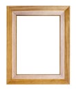 Empty modern wide brown wooden picture frame