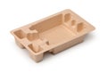 Empty molded paper pulp protective packaging tray Royalty Free Stock Photo