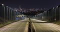 empty motorway in Bristol UK looking towards the industrial area of Avonmouth docks March 2023 Royalty Free Stock Photo