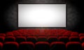 Empty movie theater with red velvet seats Royalty Free Stock Photo