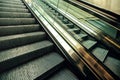 Empty moving escalator in underground railway station Royalty Free Stock Photo