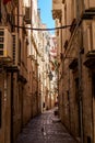 Empty, narrow European street - Dubrovnik, Croatia Royalty Free Stock Photo