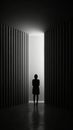 Empty Negative Space minimalistic photo of dark shadow person