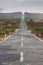 Empty never ending road in the island Madeira Royalty Free Stock Photo