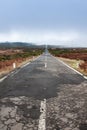 Empty never ending road in the island Madeira Royalty Free Stock Photo