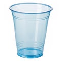 Empty new blue transparent plastic cup Royalty Free Stock Photo