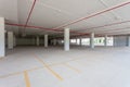 Empty new parking garage underground interior in apartment or business building office and supermarket store Royalty Free Stock Photo
