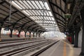 empty new railway station platform with perspective view Royalty Free Stock Photo