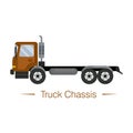 Empty new truck chassis with brown cab Royalty Free Stock Photo