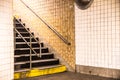Empty New York City Subway Stairs Royalty Free Stock Photo