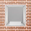 Empty Niche Vector. Realistic Brick Wall. Clean Shelf, Niche, Wall Showcase. Good For Presentations, Display Your