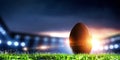 Empty night football arena in lights Royalty Free Stock Photo