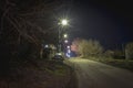 Empty night street in the light of streetlights Royalty Free Stock Photo