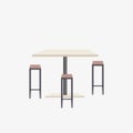 Empty no people cafe table with chairs modern restaurant cafeteria furniture flat