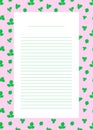 Empty Note template page with lines, natural background