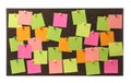 Empty notes pinned to cork board on white background Royalty Free Stock Photo