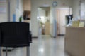 Hospital interior : Empty nurses station in a hospital, blurred background Royalty Free Stock Photo