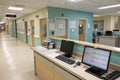 Empty nurses station in a hospital Royalty Free Stock Photo