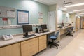 Empty nurses station in a hospital Royalty Free Stock Photo