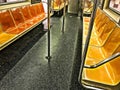 Empty NYC subway car Royalty Free Stock Photo