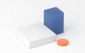 Empty object cubes with white background, 3d rendering