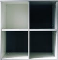 Empty office or bookcase library shelves Royalty Free Stock Photo