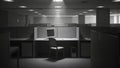 Empty Office Cubicles with Chair Black and White, Generative AI Royalty Free Stock Photo