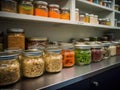 Empty office snack area with healthy options