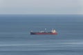 Empty oil tanker alone in the middle of calm ocean Royalty Free Stock Photo