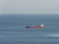 Empty oil tanker alone in the middle of calm ocean Royalty Free Stock Photo