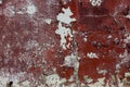 Empty Old Art Texture Of Plaster Brick Wall. Painted Bad Scratched Surface In Fissures Of Painted Stucco Of Stone Brick Wall With
