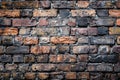 empty old brick wall background with copy space deteriorating old brick wall