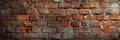 empty old brick wall background with copy space deteriorating old brick wall