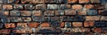 empty old brick wall background with copy space deteriorating old brick wall