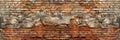 empty old brick wall background with copy space deteriorating old brick wall